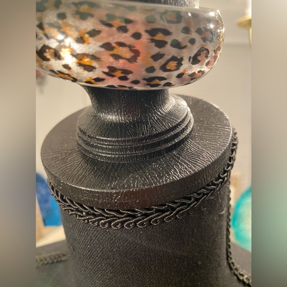 Silver Cheetah Animal Print Bangle - Picture 5 of 5